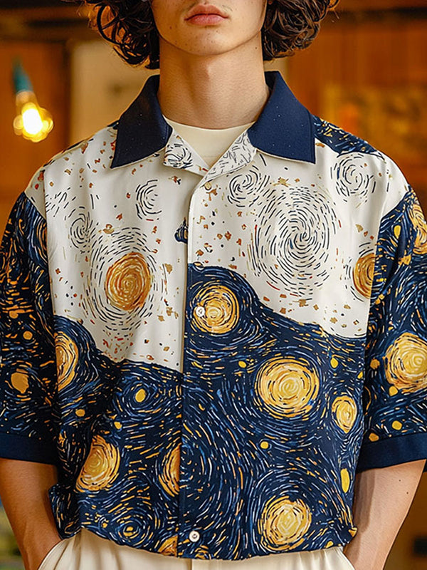 Mens Star Print Casual Shirt SKUL02373