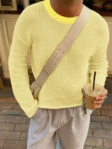 Men's Hollow Out Mesh Crew Neck Long Sleeve T-Shirt SKUL25833