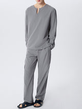 Mens Solid Color Loungewear Two Pieces Outfit SKUH82970