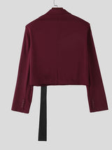 Men's 3D Floral Embellished Cropped Long Sleeve Blazer SKUL45389