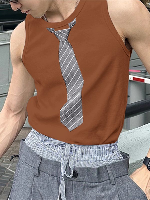 Men's Tie Print Knit Tank SKUL39777