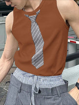 Men's Tie Print Knit Tank SKUL39777