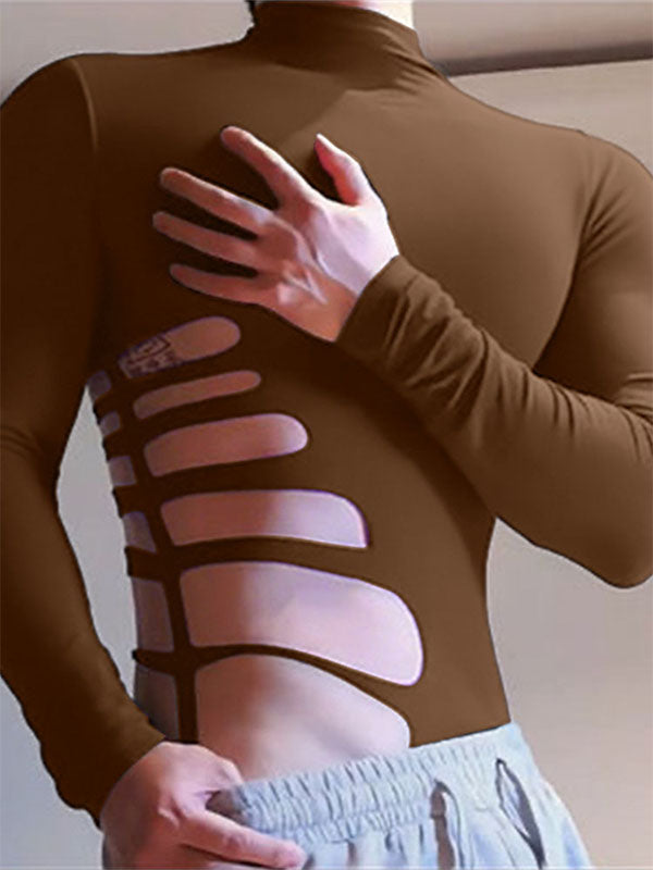 Men's Side Cut Slim Fit Long Sleeve T-Shirt SKUL22226