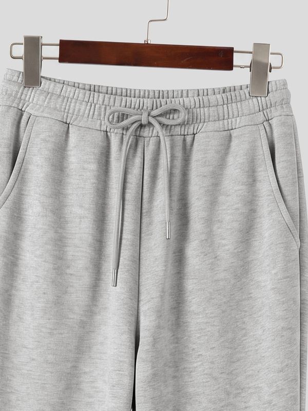Men's Athletic Gym Drawstring Elastic Waist Butt Contouring Tapered Leg Full Length Pant SKUL83491