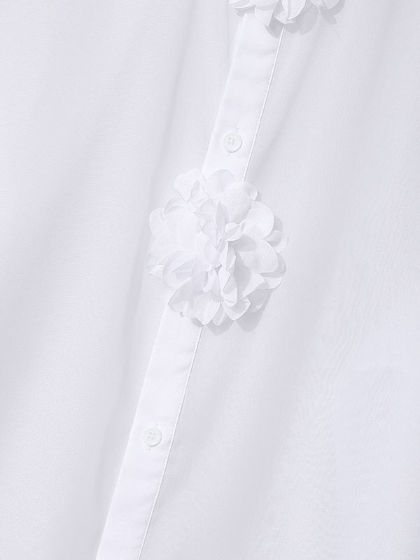 Men's 3D Floral Patchwork Sheer Mesh Long Sleeve Shirt SKUL42546