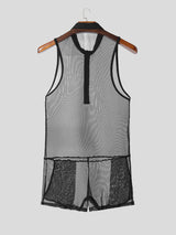 Men's Sheer Mesh Sleeveless Bodysuit SKUL18668