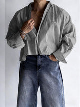 Men's Striped Casual Long Sleeve Shirt SKUL37285