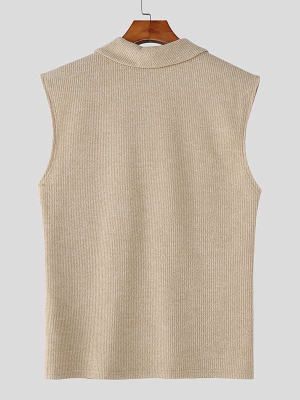 Men's Solid Color Textured Casual Tank SKUL50553