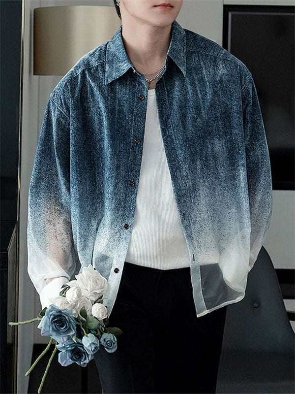 Men's Gradient Long Sleeve Shirt SKUL27304