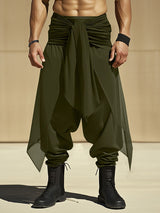 Mens Solid Color Semi-Sheer Ruched Pant SKUL05269