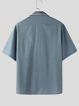 Mens Floral Print Cuban Collar Short Sleeve Shirt SKUL16858