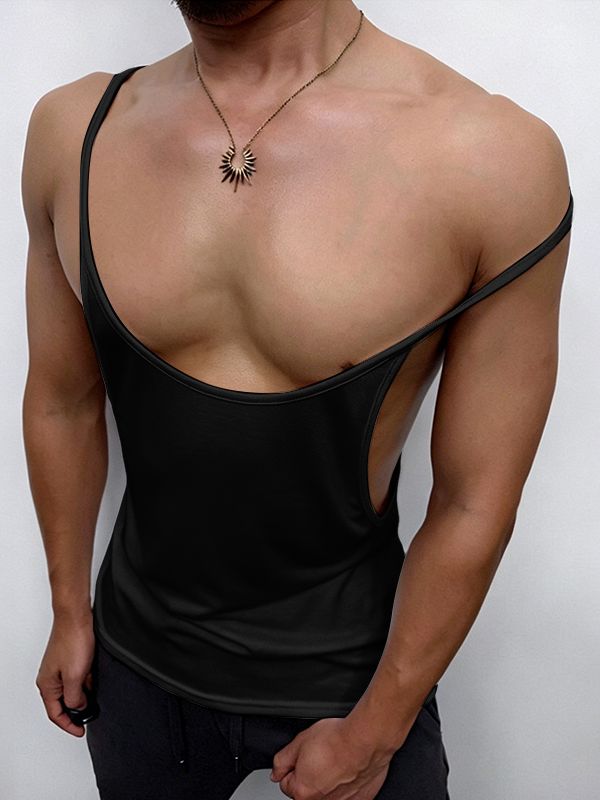 Men's Avant-Garde Extreme Scoop Neck Ultra-Thin Tank SKUL63173