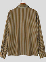 Men's Stripe Ribbon Long Sleeve Shirt SKUL47905
