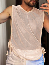 Mens Sheer Mesh Side Tie Tank SKUL15394