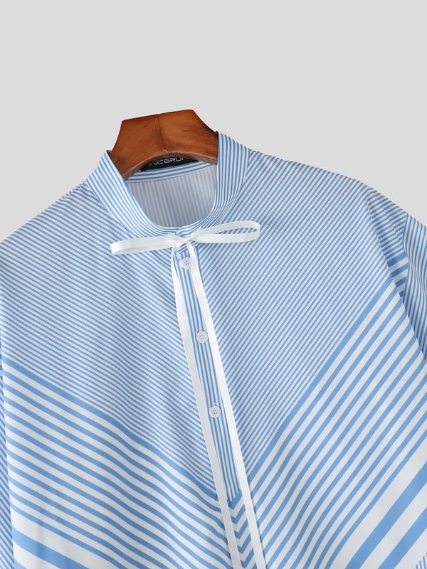 Men's Stripe Casual Two Pieces Outfit SKUL48710