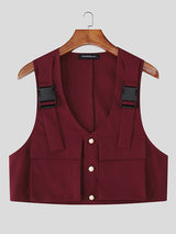 Men's Utility Pocket Cropped Casual Tank SKUL26222