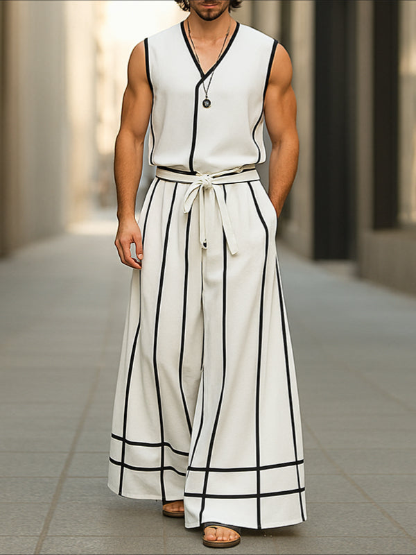 Men's Bold Line Colorblock Two Pieces Outfit SKUL23930