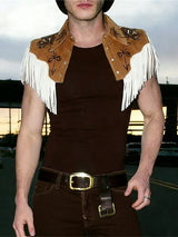 Men's Deconstructed Tassel Embroidery Shirt SKUL25112