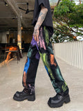 Mens Colorful Graffiti Print Straight Pants SKUK22874