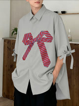Men's Bow Tie Print Half Sleeve Shirt SKUL41039