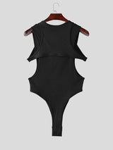 Men's Solid Color Cut Slim Fit Bodysuit SKUL21040