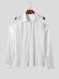 Mens Solid Cold Shoulder Long Sleeve Shirt SKUK61390