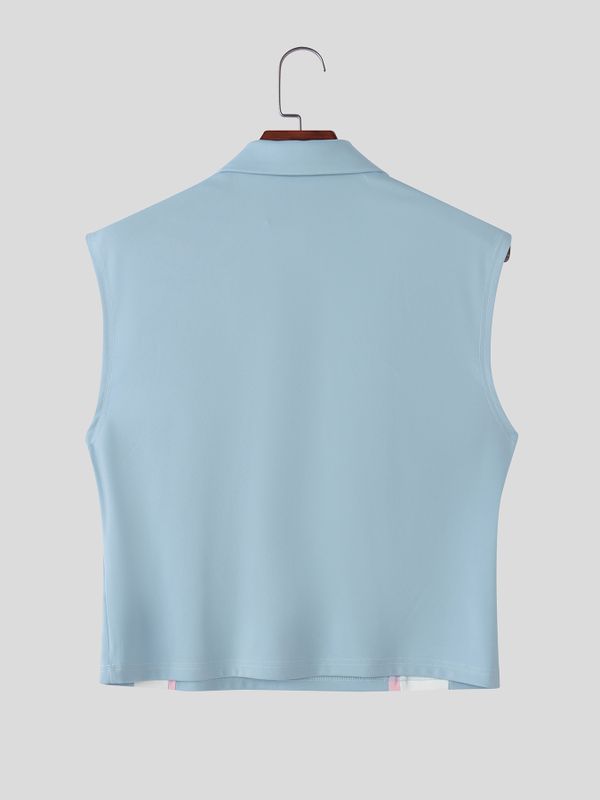Men's Color Block Tie Casual Tank SKUL54458