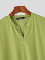 Mens Solid Color Versatile Short-Sleeve T-Shirt SKUL11437