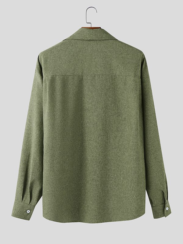 Men's Deconstructed Loose Irregular Long Sleeve Shirt SKUL37748