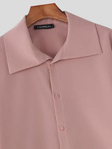 Men's Solid Color Deconstructed Long Sleeve Shirt SKUL45421