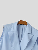 Men's Avant-Garde Asymmetric Draped Longline Blazer SKUL68220