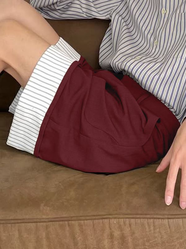 Men's Striped Contrast Casual Short SKUL48726