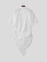 Mens Solid Color Backless Short Sleeve Shirt SKUL15367