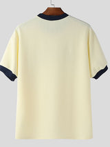 Men's Incerun Print Contrast Color Short Sleeve T-shirt SKUL47770