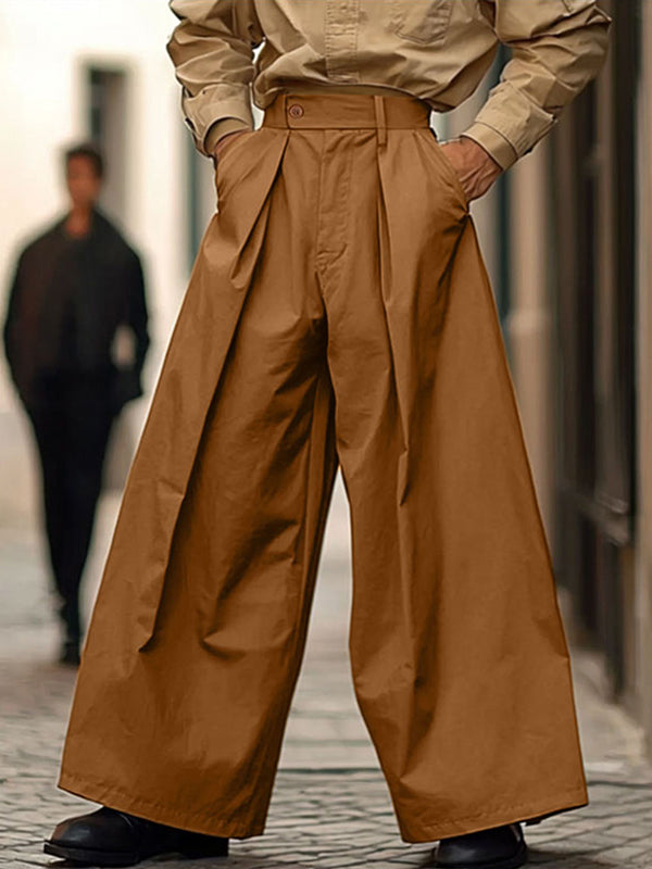 Mens Solid Color Wide-Leg Pant SKUL15171