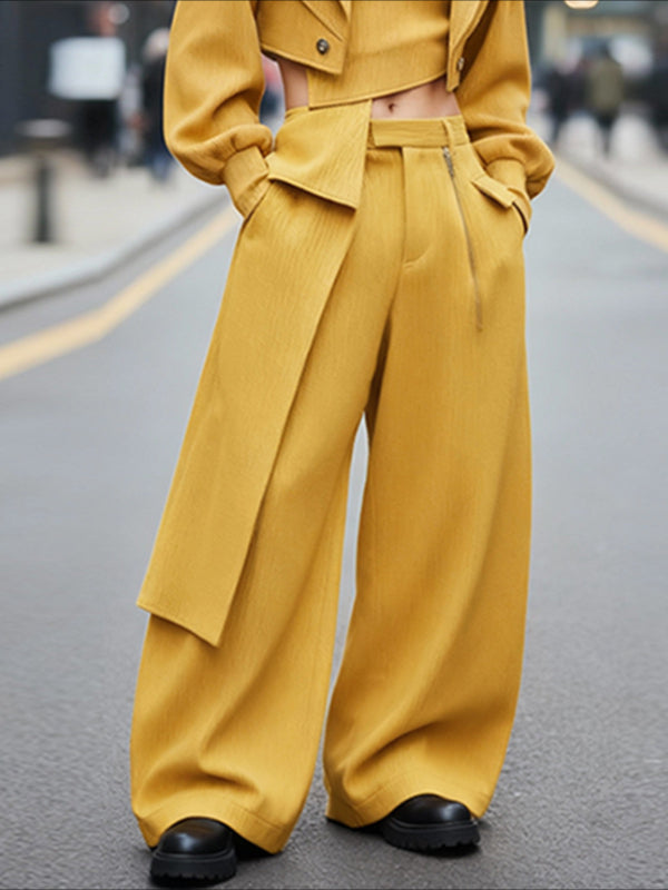 Men's Deconstructed Layered Wide Leg Casual Pant SKUL48797