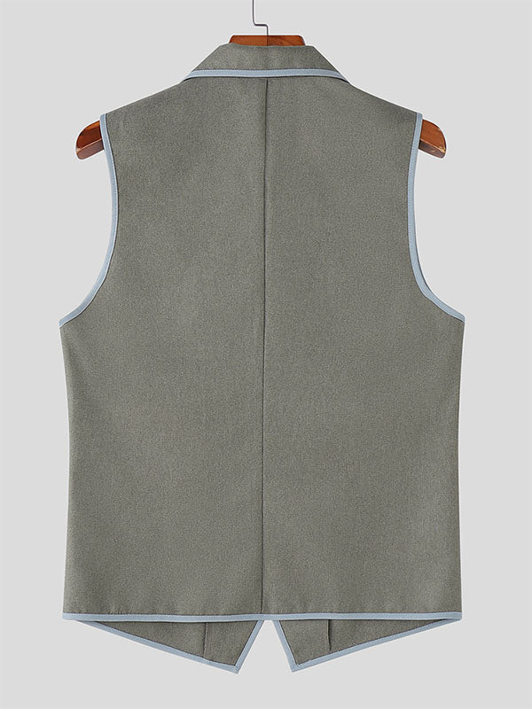 Mens Colorblock Casual Sleeveless Waistcoat SKUL20524
