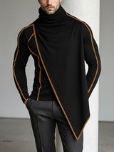 Men's Contrast Color Edge Knit Long Sleeve T-shirt SKUL43943