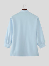 Men's Solid Color Chinese Knot Tie Shirt SKUL53013