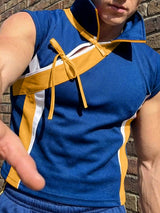 Men's Color Block Tie Casual Tank SKUL54458