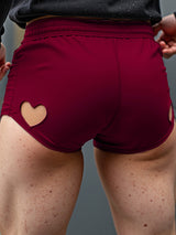 Mens Solid Color Heart Cut-Out Casual Short SKUL18886