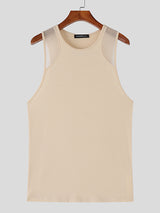 Mens Sheer Mesh Panel Casual Tank SKUL13945