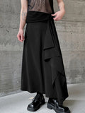Mens Solid Irregular Elastic Waist Casual Skirts SKUK62918