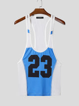 Men's "23" Graphic Deep Scoop Mesh Panel Tank SKUL53030