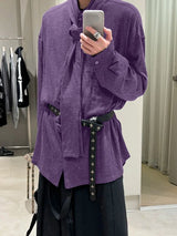 Men's Tie Strap Knit Long Sleeve Shirt SKUL37297