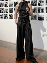 Men's Solid Color Halter Casual Two Pieces Outfit SKUL20254