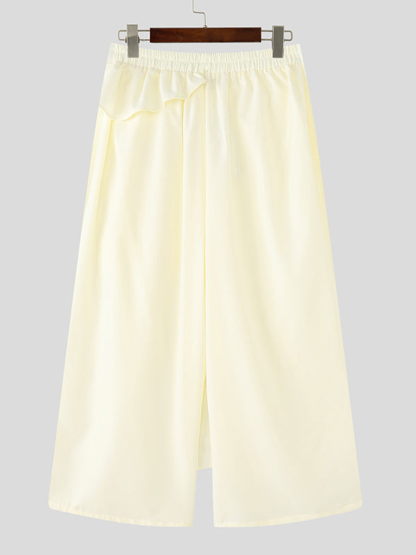 Men's Solid Color Layered Casual Pant SKUL25980