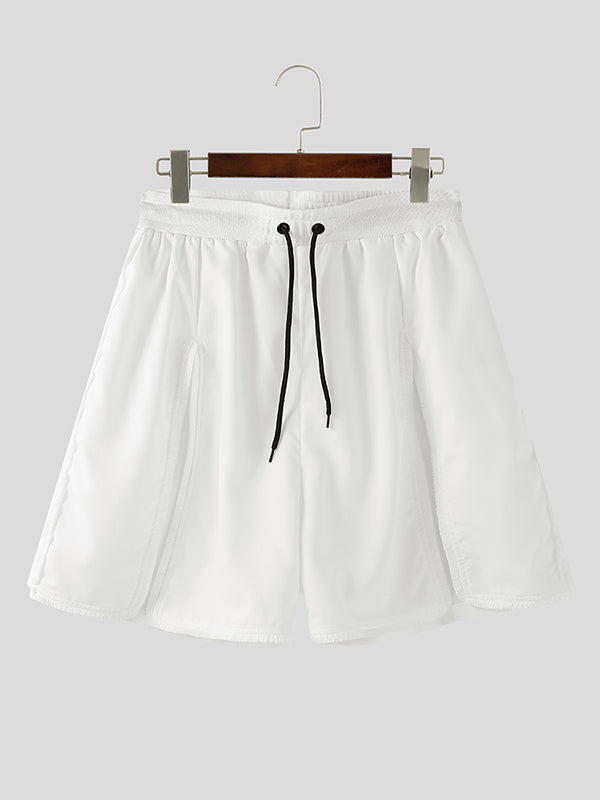 Mens Solid Color Slit Casual Short SKUL12449