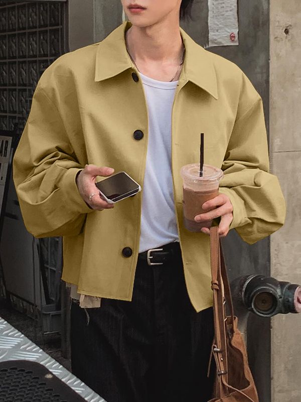 Men's Solid Color Casual Long Sleeve Jacket SKUL41271