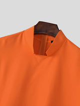 Mens Solid Color Zipper Wide-Shoulder Tank SKUK99014